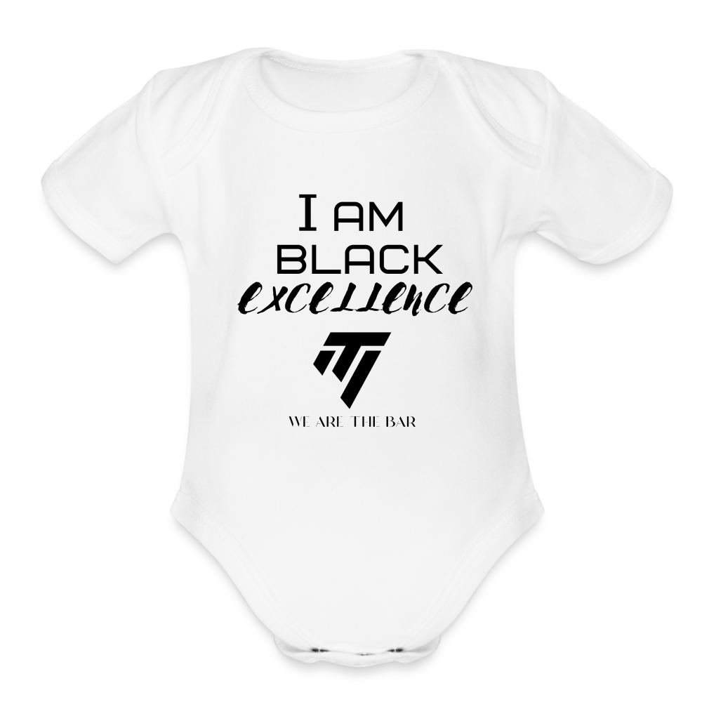 Organic Short Sleeve Graphic Baby Bodysuit - white