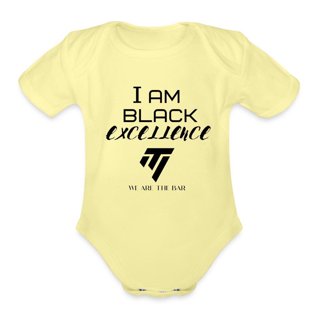 Organic Short Sleeve Graphic Baby Bodysuit - washed yellow