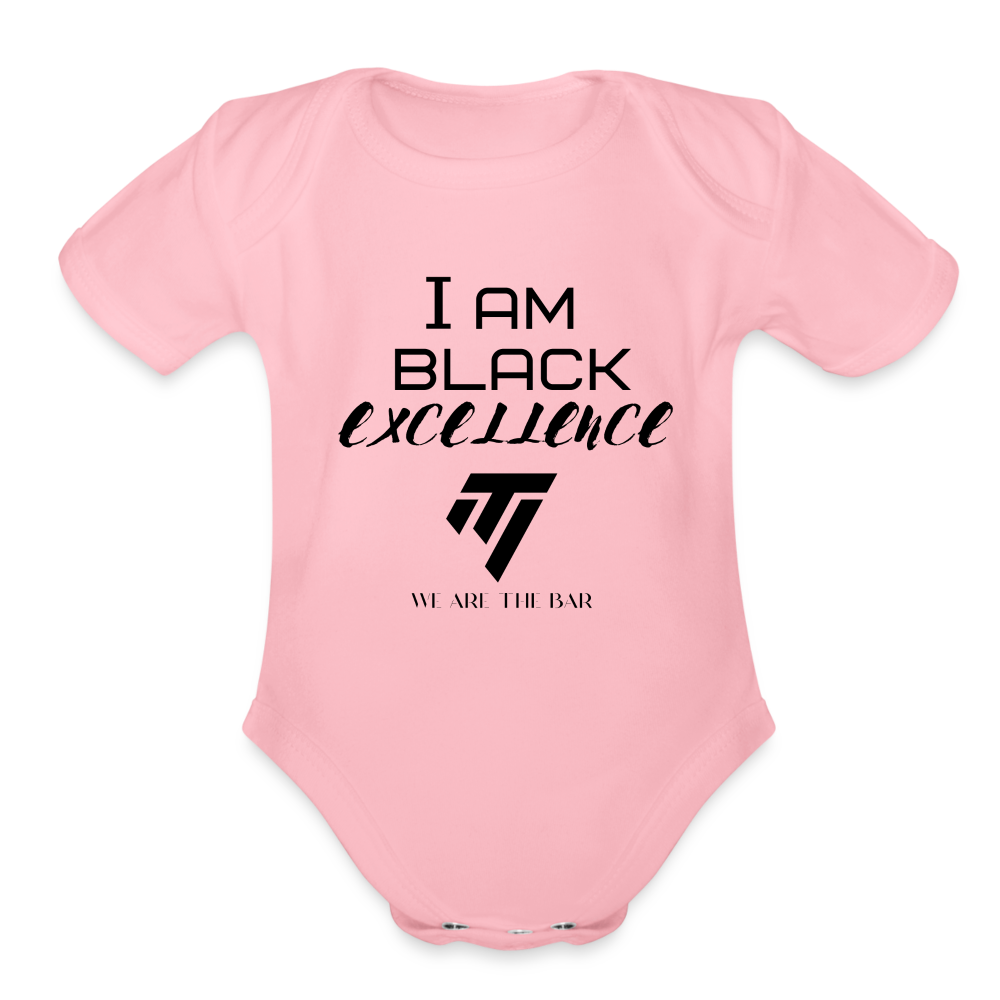 Organic Short Sleeve Graphic Baby Bodysuit - light pink