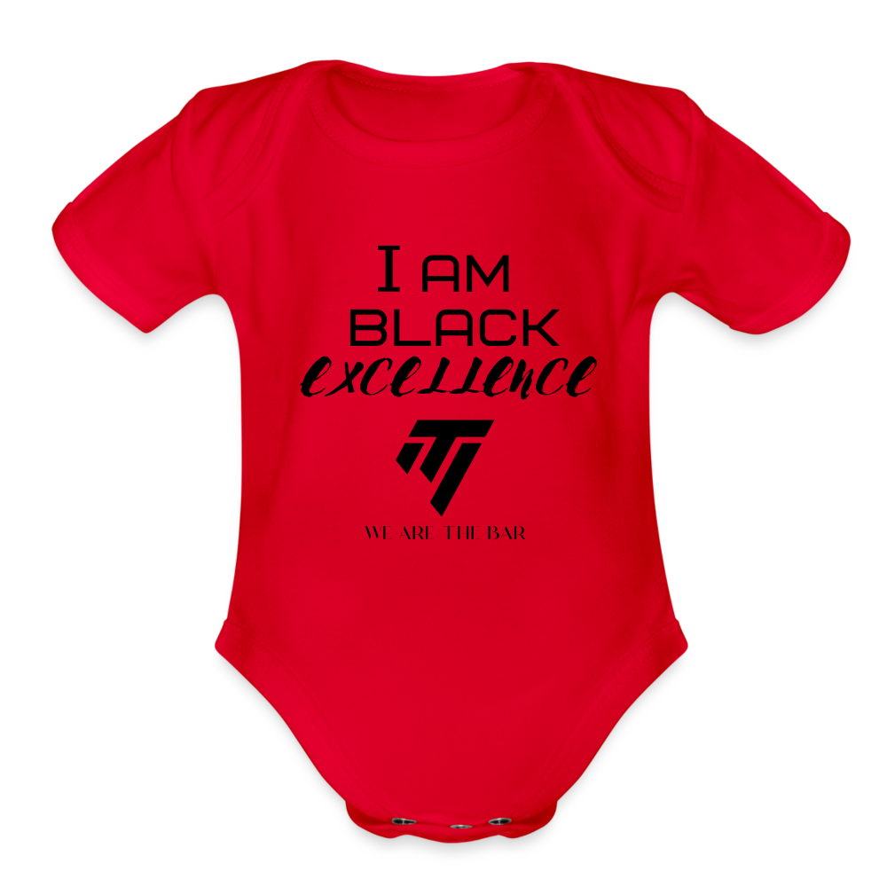 Organic Short Sleeve Graphic Baby Bodysuit - red