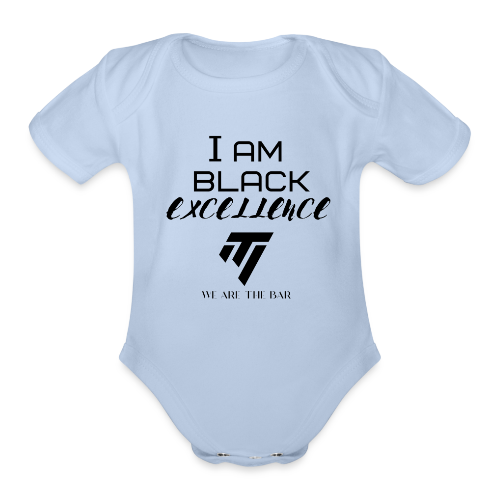 Organic Short Sleeve Graphic Baby Bodysuit - sky