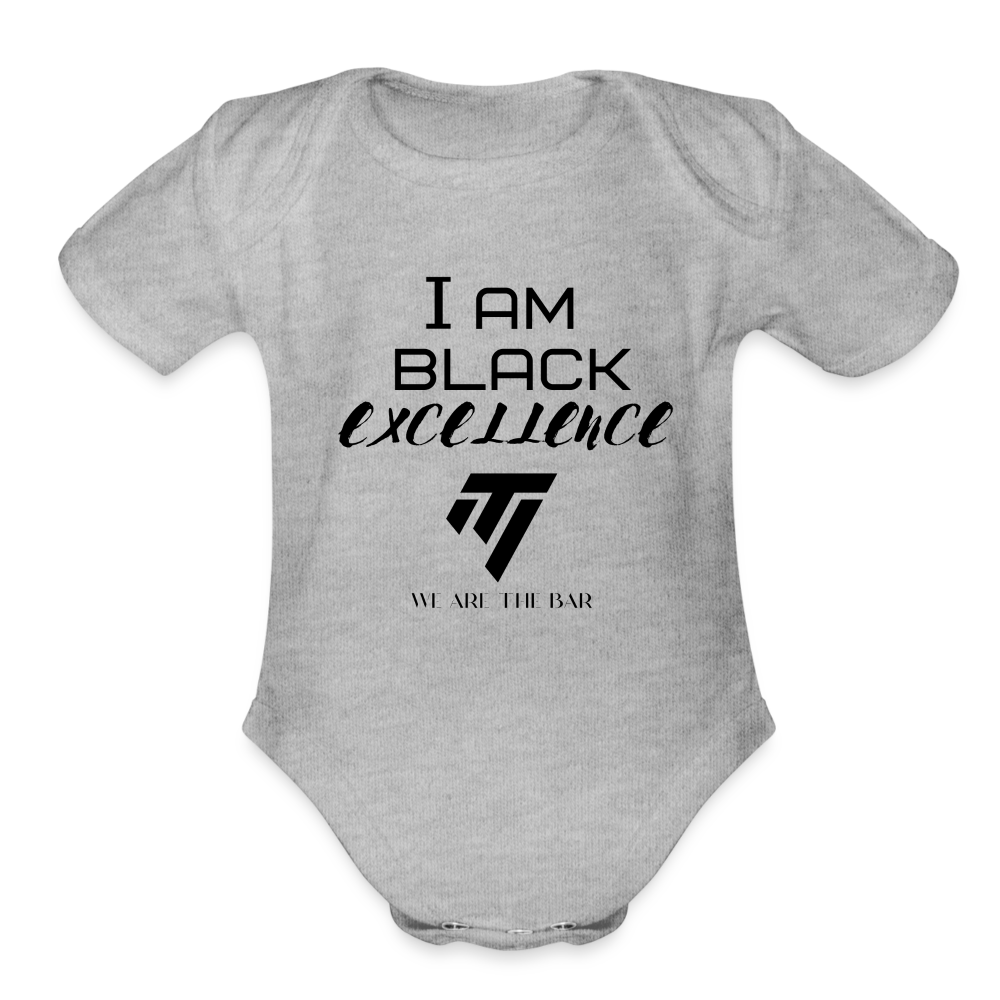 Organic Short Sleeve Graphic Baby Bodysuit - heather grey