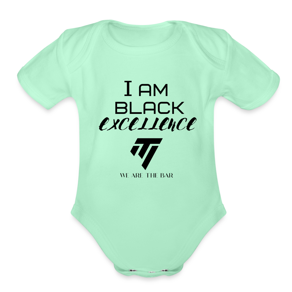 Organic Short Sleeve Graphic Baby Bodysuit - light mint