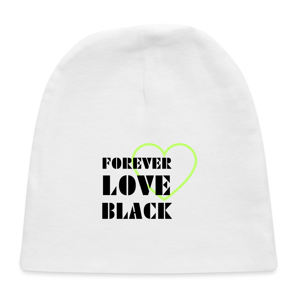 Lime Heart Baby Cap - white
