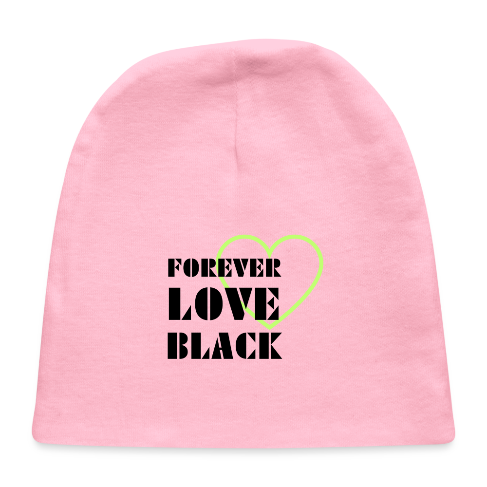 Lime Heart Baby Cap - light pink