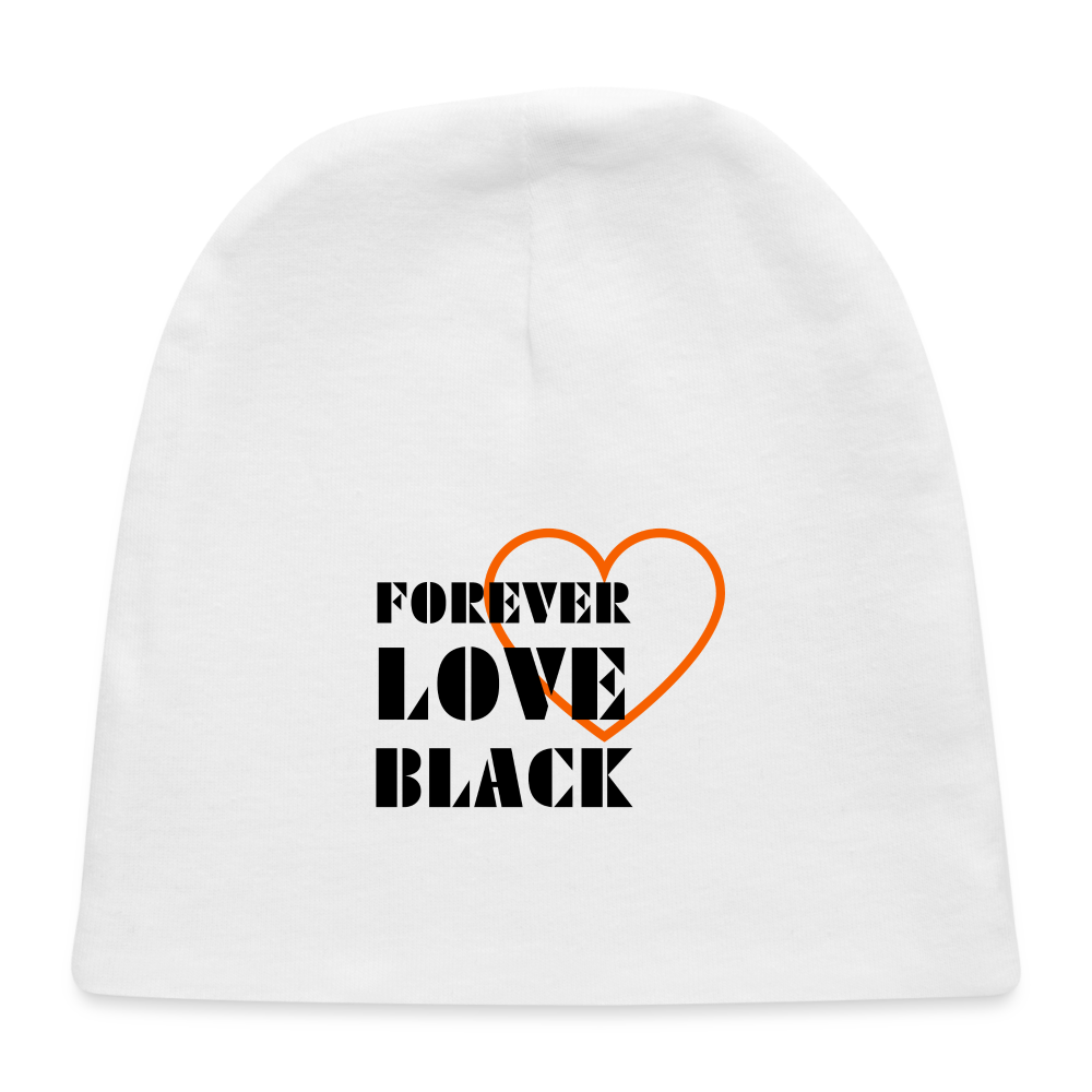 Orange Heart Baby Cap - white