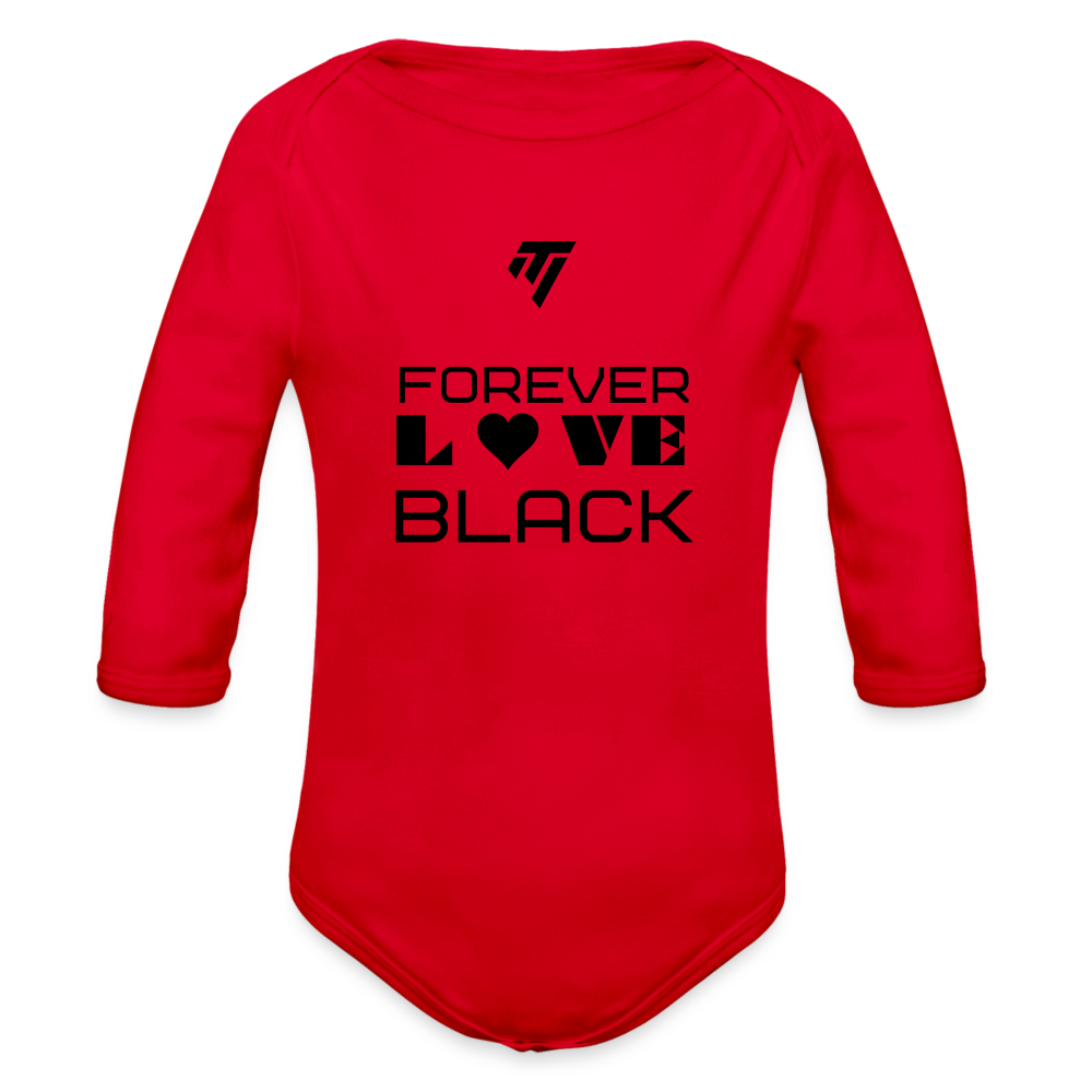 Organic Long Sleeve Graphic Baby Bodysuit - red
