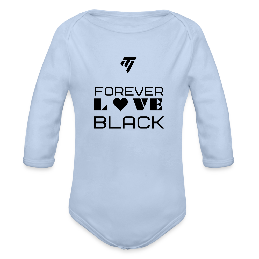 Organic Long Sleeve Graphic Baby Bodysuit - sky
