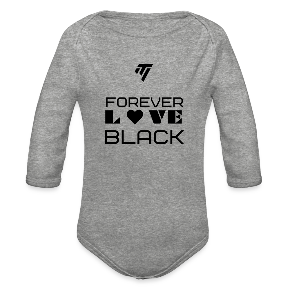 Organic Long Sleeve Graphic Baby Bodysuit - heather grey
