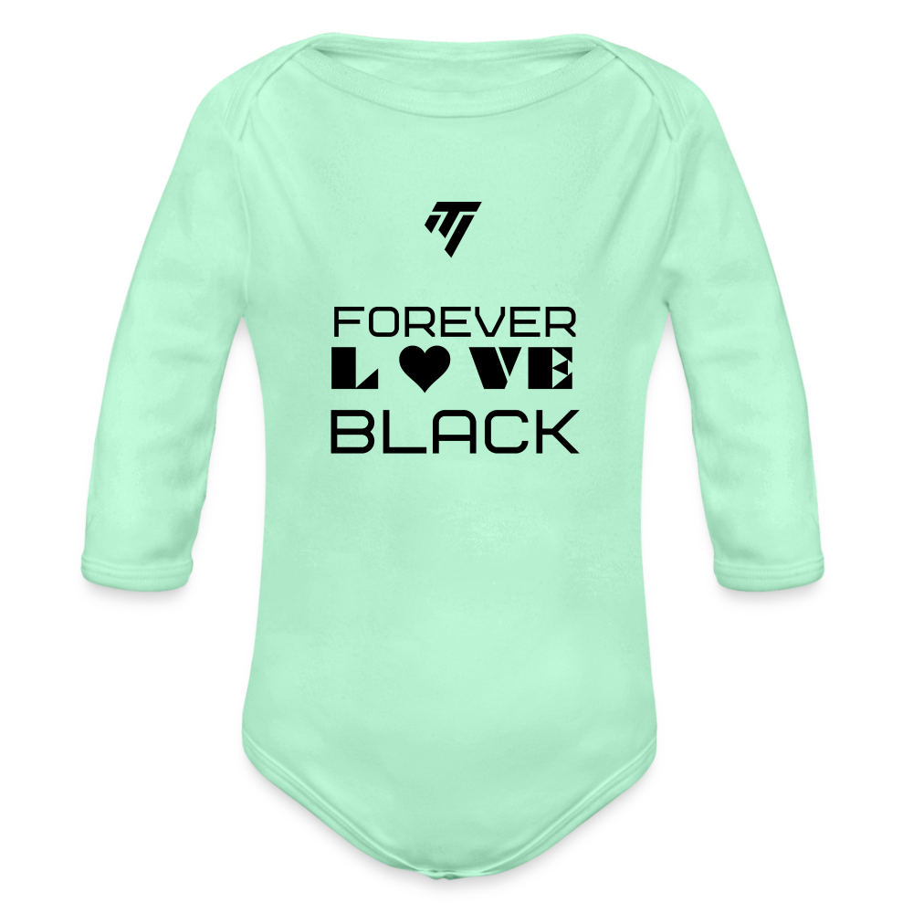 Organic Long Sleeve Graphic Baby Bodysuit - light mint