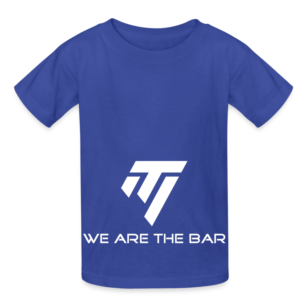 Hanes Youth Tagless White Graphic T-Shirt - royal blue