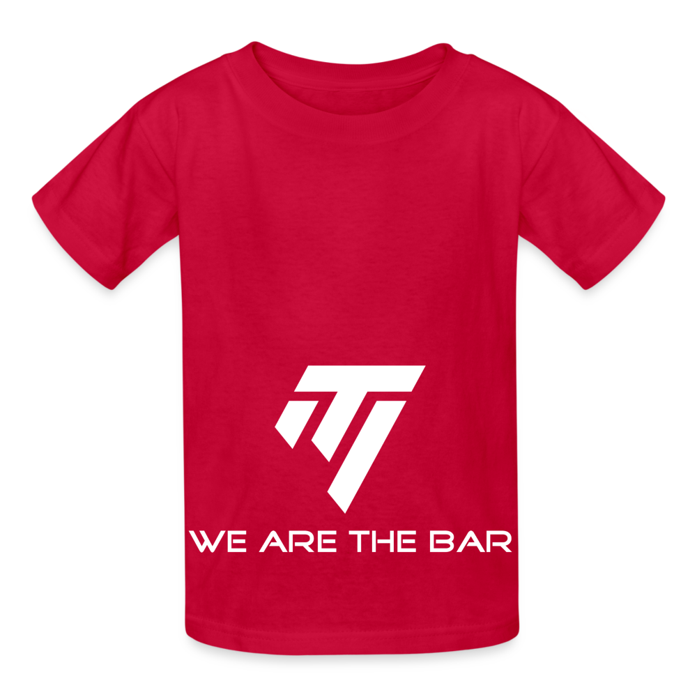 Hanes Youth Tagless White Graphic T-Shirt - red