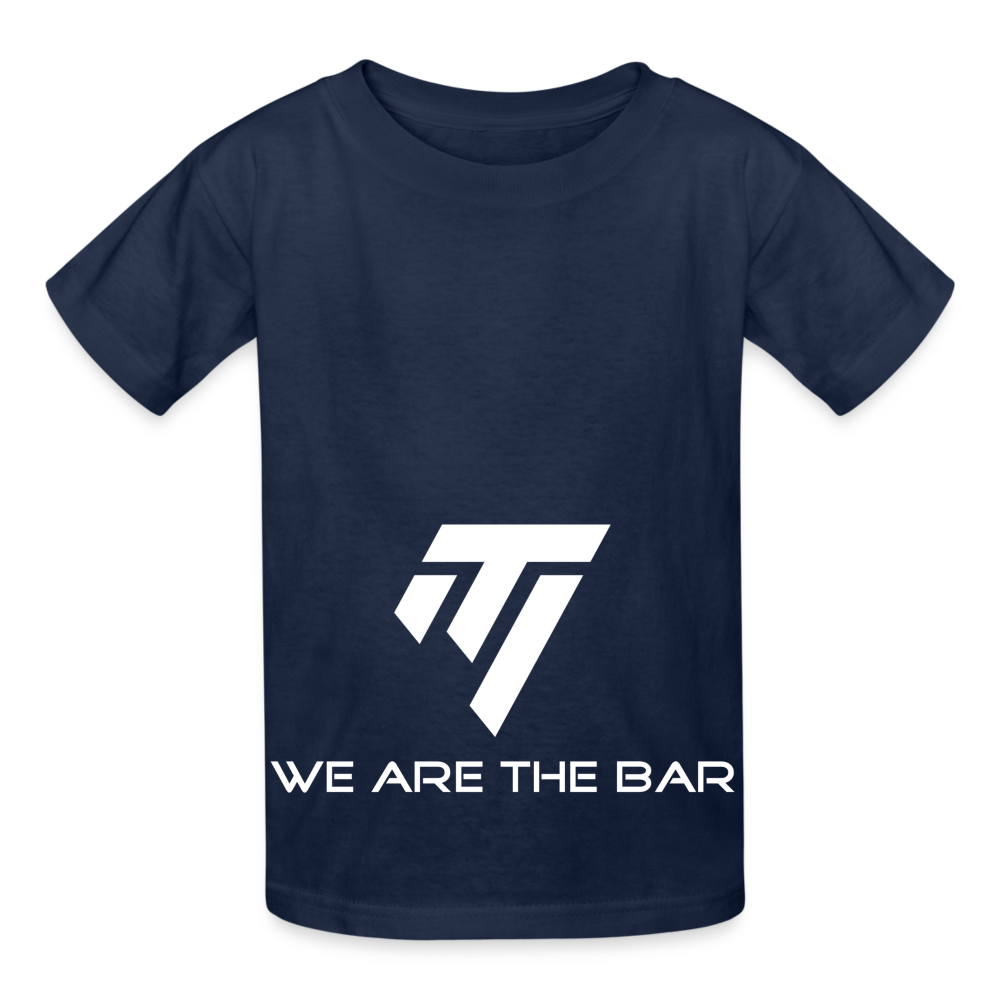 Hanes Youth Tagless White Graphic T-Shirt - navy