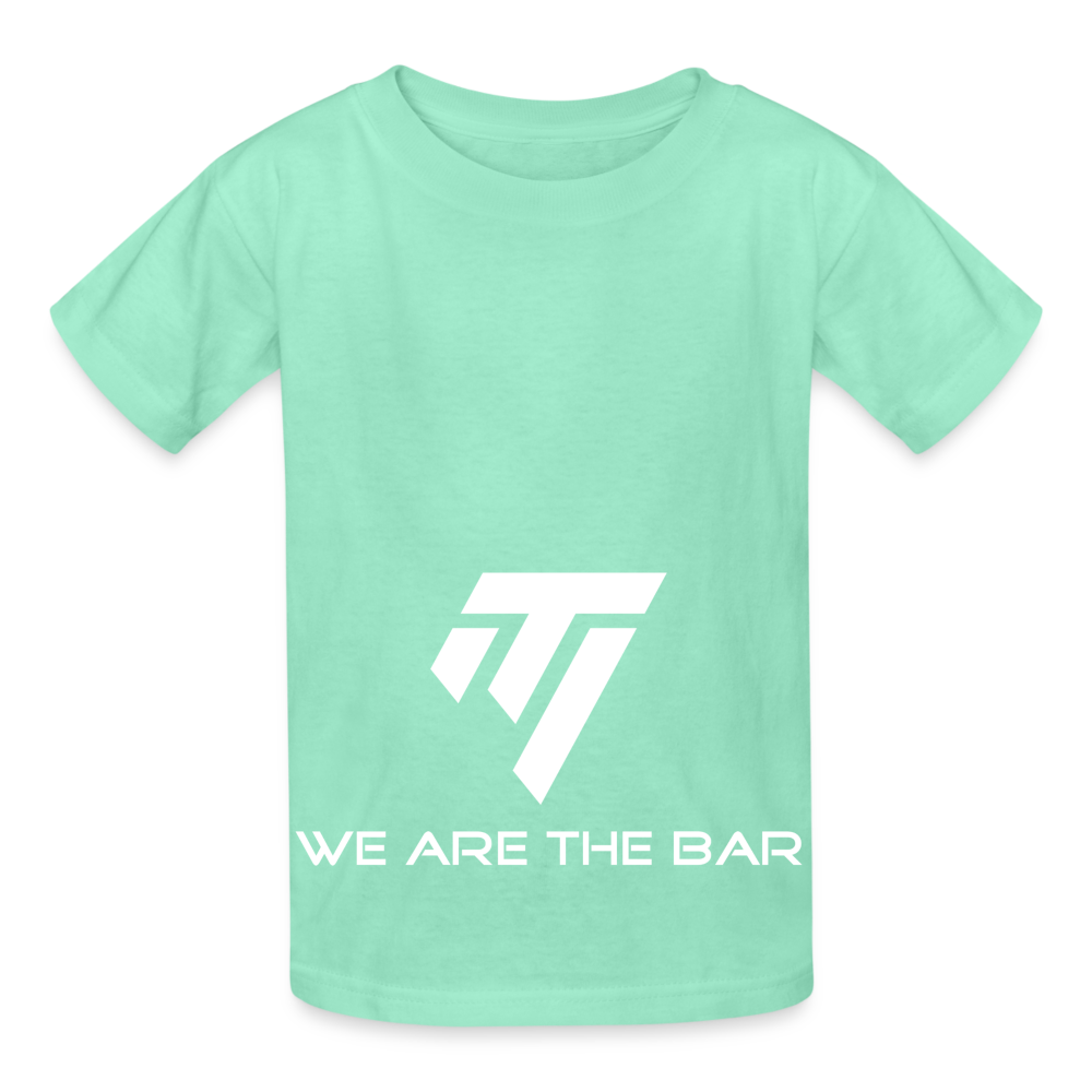 Hanes Youth Tagless White Graphic T-Shirt - deep mint