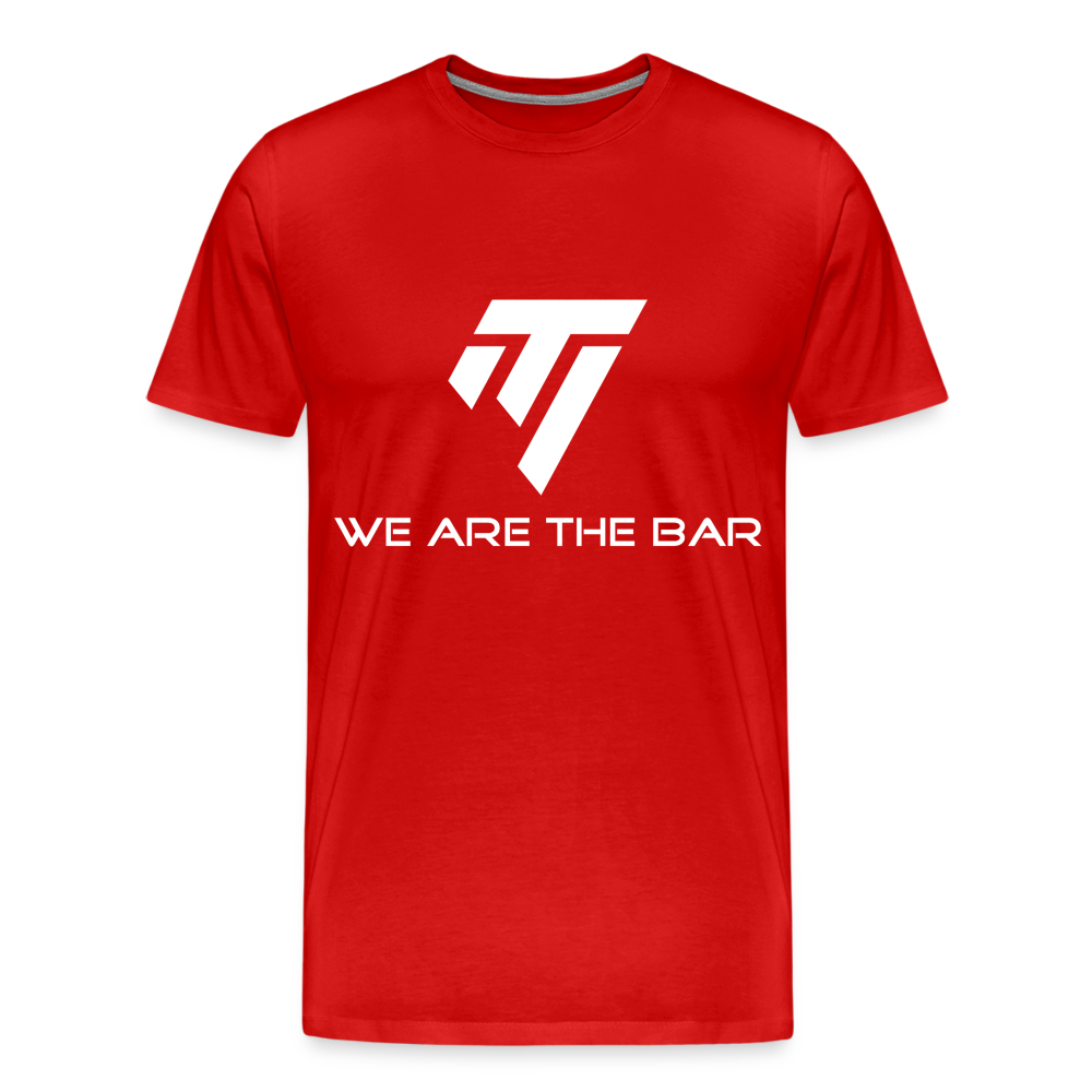 Men's Premium White Graphic T-Shirt - red