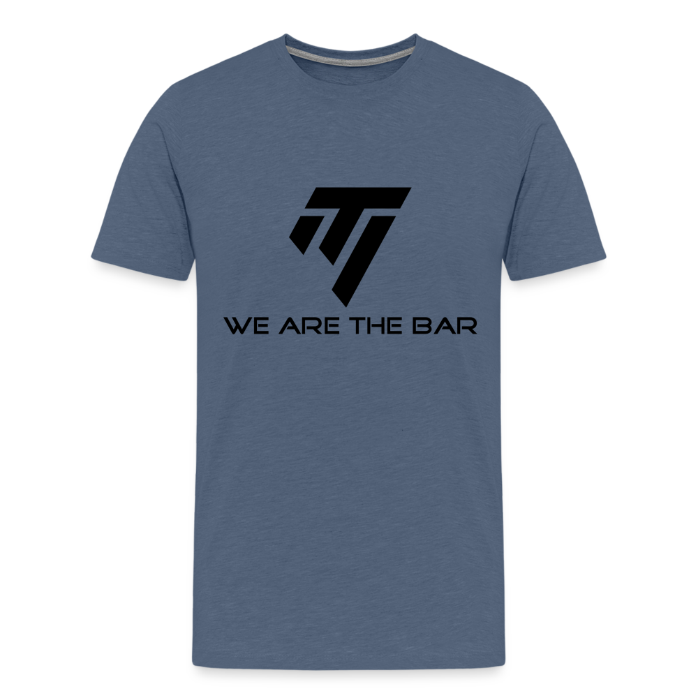 Men's Premium Black Graphic T-Shirt - heather blue